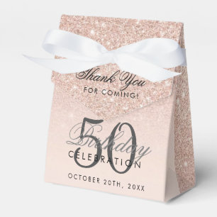 Caixinha De Lembrancinhas Dourado Dia de Nascimento Glitter Rosa Rosa Cor-de