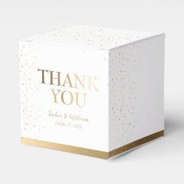 Caixinha De Lembrancinhas Dourado e branco belo casamento elegante Obrigado