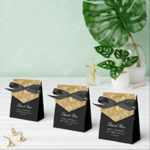 Caixinha De Lembrancinhas Dourado e Preto Evento Personalizado ANY
