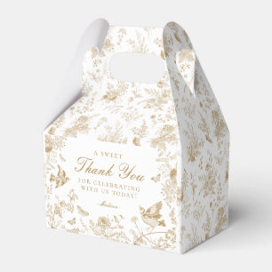 Caixinha De Lembrancinhas Dourado Toile De Jouy Floral Dessert Boxes