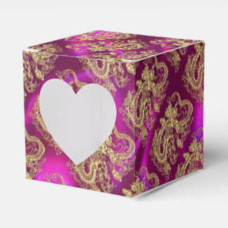 Caixinha De Lembrancinhas Dragão Dourado magenta Satin Impressão