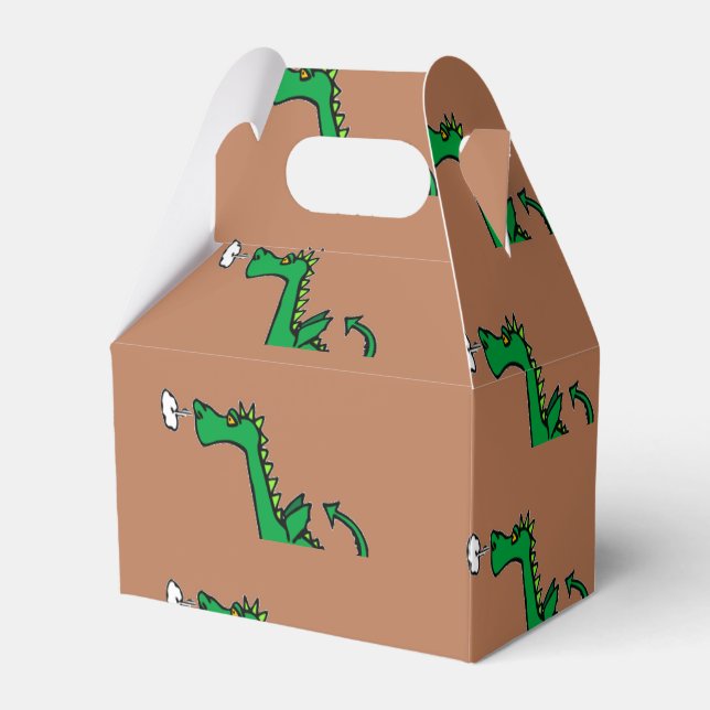 Caixinha De Lembrancinhas Dragão verde para respirar ar (Frente)