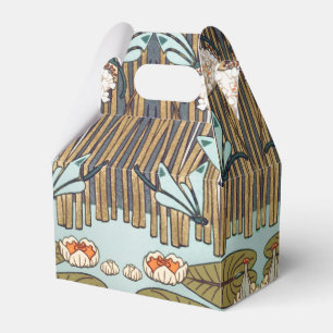 Caixinha De Lembrancinhas Dragões Água Lírios Marsh Art Nouveau