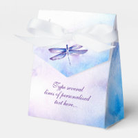 Dragonfly Favor Boxes | Cor da Água Azul Púrpura