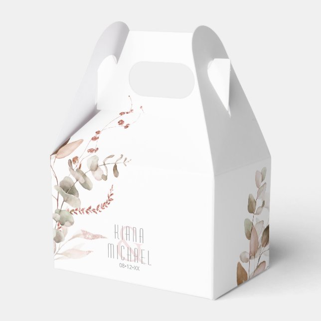 Caixinha De Lembrancinhas Dreamy Foliage Wedding Blush Pink V2 ID817 (Frente)