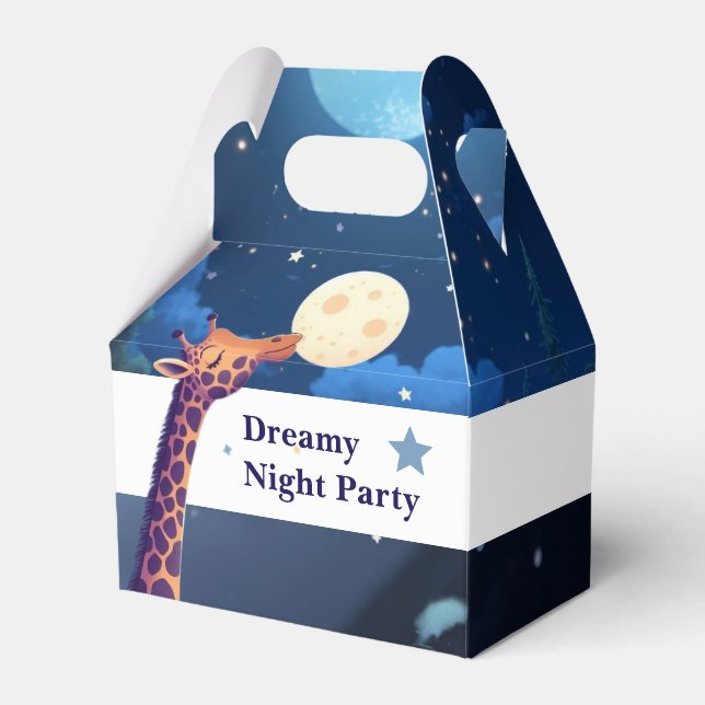Caixinha De Lembrancinhas Dreamy Night Party Giraffe Kids Favor Box (Frente)