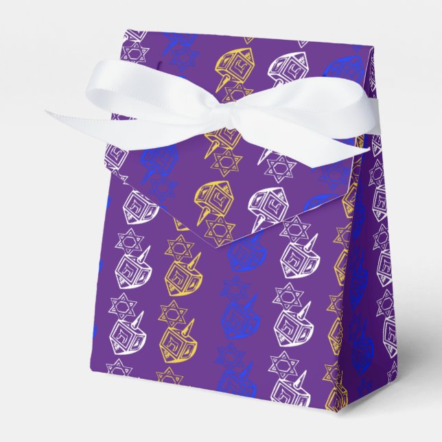 Caixinha De Lembrancinhas Dreidels + Stars Favor Box (Frente)