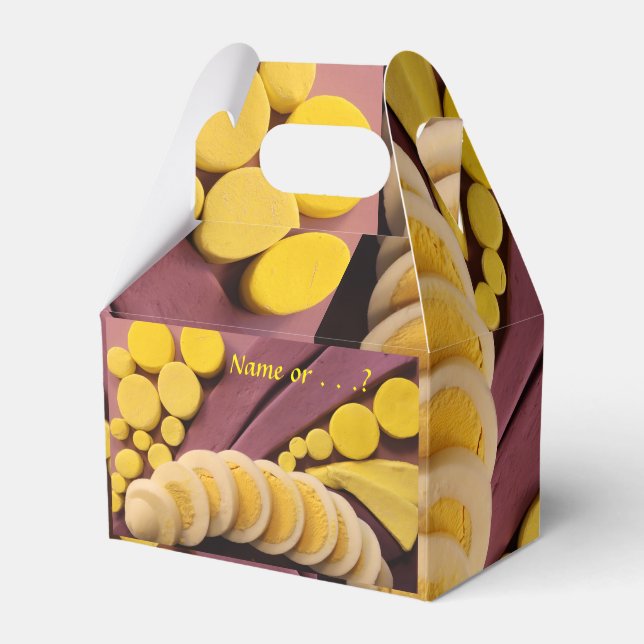 Caixinha De Lembrancinhas Duro fatiado, ovo in a box Amarelo Favorito da Ima (Frente)