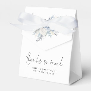 Caixinha De Lembrancinhas Dusty Blue Florals Obrigado Casamento