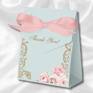 Caixinha De Lembrancinhas Dusty Blue Rococo Vintage Chá de fraldas Floral
