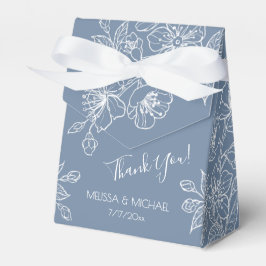 Caixinha De Lembrancinhas Dusty Blue White Floral | Custom Wedding