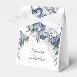 Caixinha De Lembrancinhas Dusty Blue & White Peony Weds