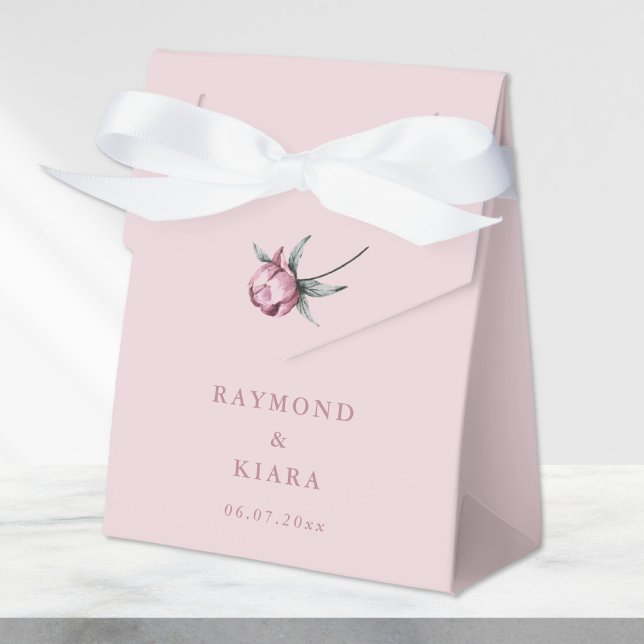 Caixinha De Lembrancinhas Dusty Pink Mauve Peony Casamento Mínimo (dusty pink peony simple modern vintage wedding favor box
)