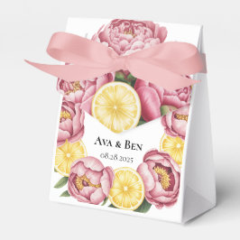 Caixinha De Lembrancinhas Dusty Pink Peonies e Lemon Weds