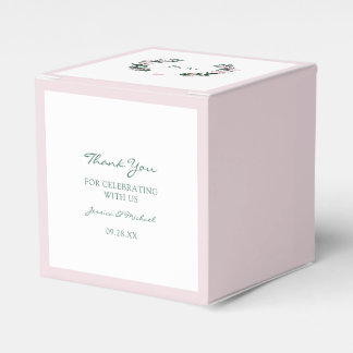 Caixinha De Lembrancinhas Dusty Pink Watercolor Buquê Magnolia Casamento