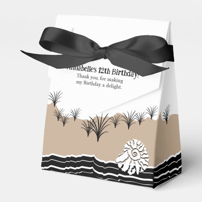 Caixinha De Lembrancinhas É um feliz aniversário de 12 de festa na praia (Frente)