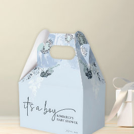 Caixinha De Lembrancinhas É um Menino Azul Floral Chás de Bebê 
