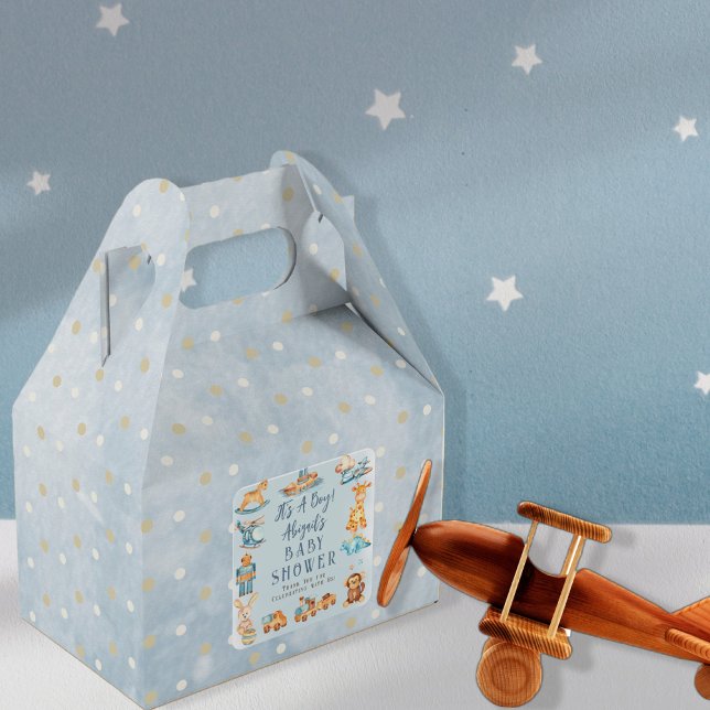 Caixinha De Lembrancinhas É um menino Wooden | Chá de fraldas de brinquedos  (Criador carregado)