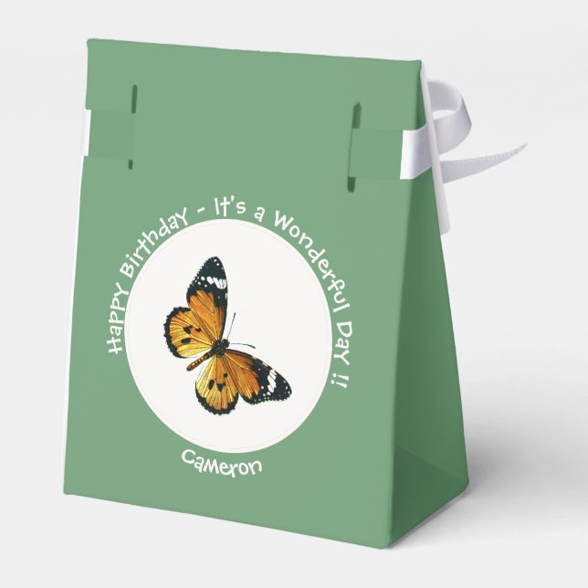 Caixinha De Lembrancinhas É um Tigre Comum / Festa de Borboleta Rainha Afric (Verso)