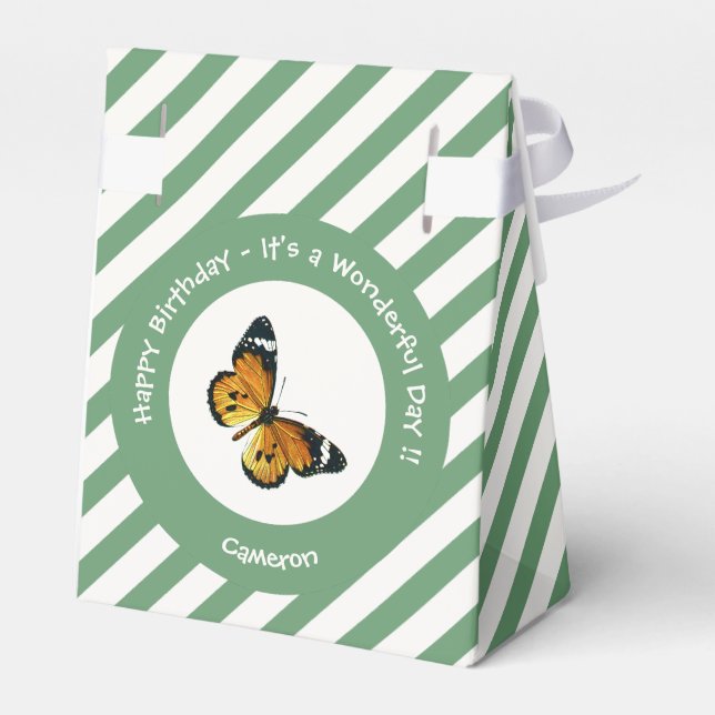 Caixinha De Lembrancinhas É um Tigre Comum / Festa de Borboleta Rainha Afric (Verso)