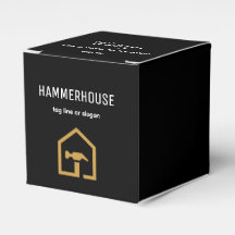 Edifício de Construção Preto e Dourado Moderno