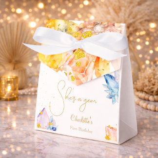 Caixinha De Lembrancinhas Ela é uma aquarela da Gem Birthday Crystals Girl