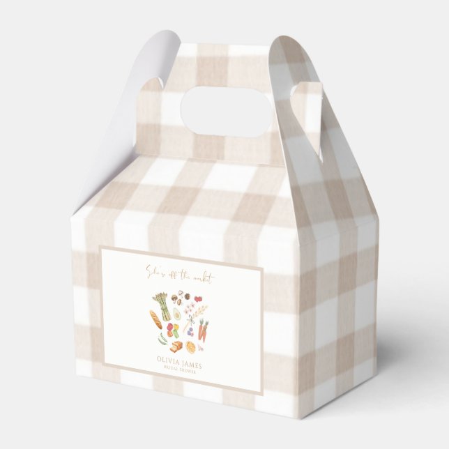 Caixinha De Lembrancinhas Ela está fora do mercado chá de noiva floral (Frente)