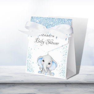 Caixinha De Lembrancinhas Elefante branco-chá de fraldas-branco-menino-azul