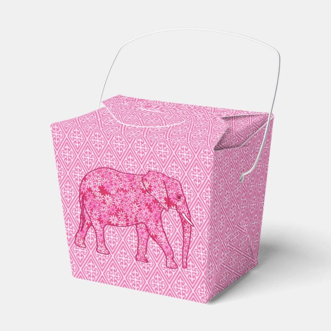 Caixinha De Lembrancinhas Elefante da flor - cor-de-rosa fuchsia (Frente)