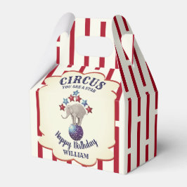 Caixinha De Lembrancinhas Elefante de Circo Vintage de Aniversário