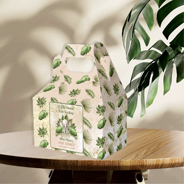 Caixinha De Lembrancinhas Elefante Um Pequeno Amendoim Está A Caminho Do Chá (Elephant A Little Peanut Is On The Way Baby Shower Favor Boxes)