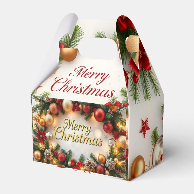 Caixinha De Lembrancinhas Elegância do Natal: Uma Celebração Festiva (Frente)
