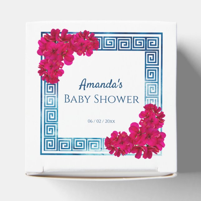 Caixinha De Lembrancinhas Elegância Grecian de Aquarela + Chá de fraldas ros (Topo)