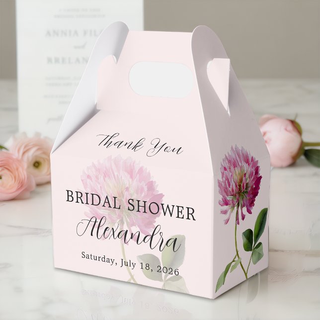 Caixinha De Lembrancinhas Elegant Blush Pink Floral Bridal Shower Thank You (Criador carregado)