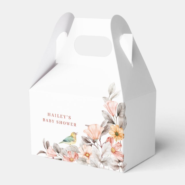 Caixinha De Lembrancinhas Elegant Boho Rustic Wildflower Chá de fraldas (Verso)