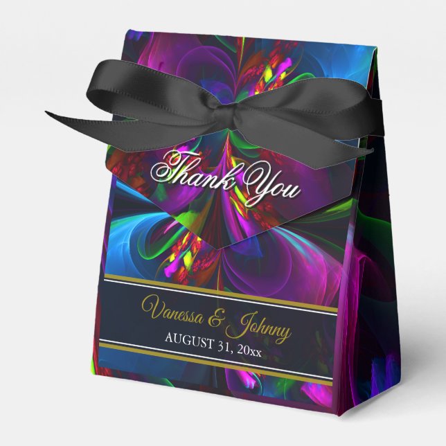 Caixinha De Lembrancinhas Elegant Classic Modern Floral Pattern #902 Wedding (Frente)