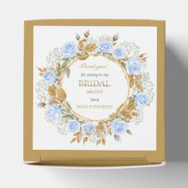 Caixinha De Lembrancinhas Elegant Dusty Blue Roses and Baby’s Breathe