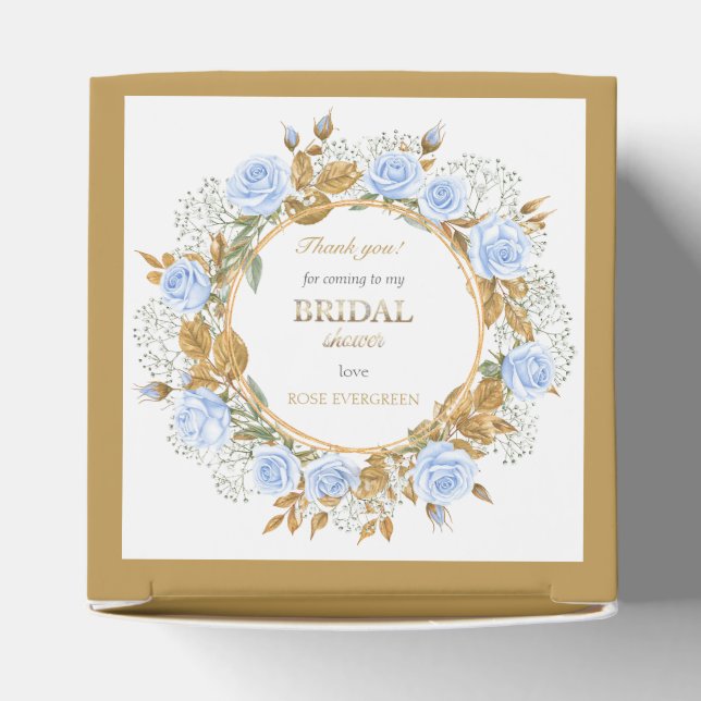 Caixinha De Lembrancinhas Elegant Dusty Blue Roses and Baby’s Breathe (Topo)