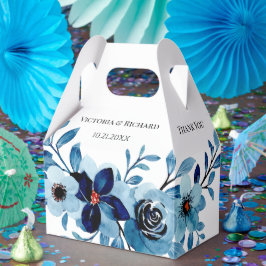 Caixinha De Lembrancinhas elegant dusty Blue watercolor flower bouquet