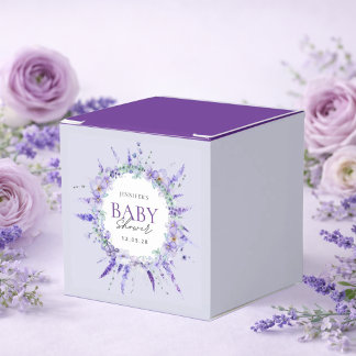 Caixinha De Lembrancinhas Elegant Lavender Floral Baby Shower purple