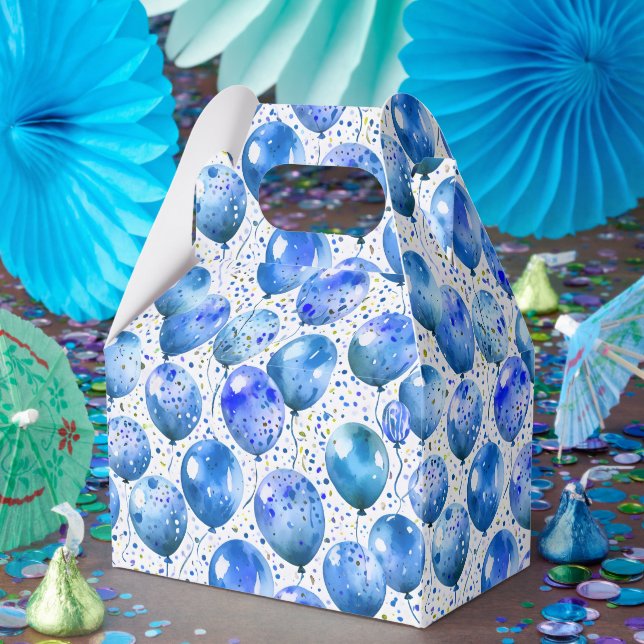 Caixinha De Lembrancinhas Elegant Light Blue Balloon Celebration Favor Box (Festa)