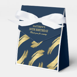 Caixinha De Lembrancinhas Elegant Navy Gold Foil Birthday Favor Boxes
