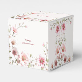 Caixinha De Lembrancinhas Elegant Pink White Floral Favor Box