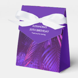 Caixinha De Lembrancinhas Elegant Purple Palm Leaf Favor Box
