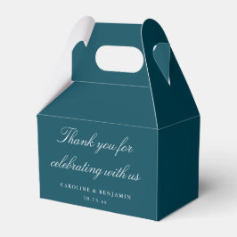 Caixinha De Lembrancinhas Elegant Teal Script Wedding Custom Thank You 