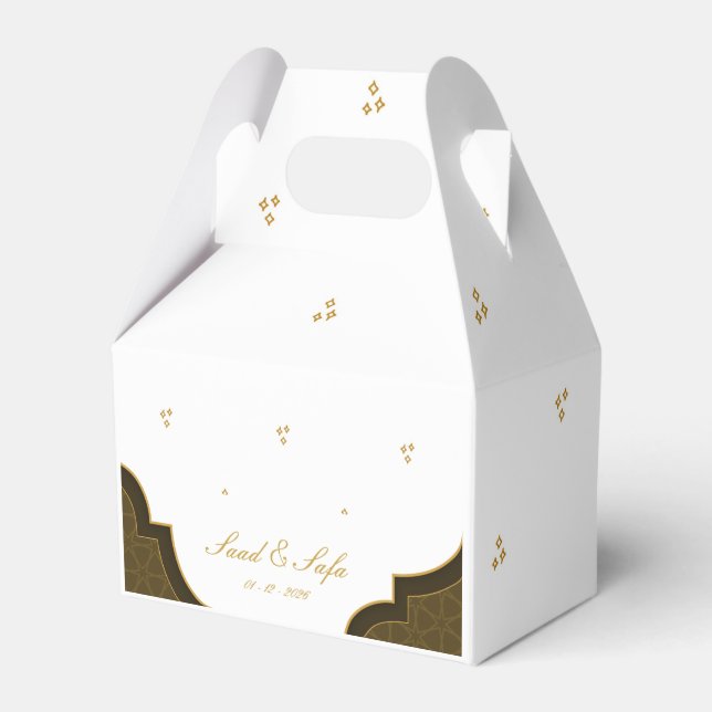 Caixinha De Lembrancinhas Elegant wedding favor boxes editable (Frente)