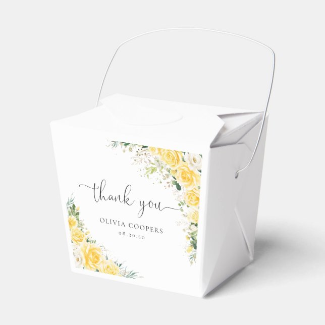 Caixinha De Lembrancinhas Elegant Yellow Baby Shower Favor Box (Frente)