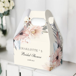 Caixinha De Lembrancinhas Elegante, Bege e Pastel Boho Chá de Noiva