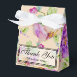 Caixinha De Lembrancinhas Elegante cor-de-rosa púrpura floral Obrigado<br><div class="desc">Essa caixa de favor rosa romântica Obrigado é perfeita para qualquer casamento formal, botânico, floral, romântico, ao ar livre, rústico, vintage, boho ou jardim. É uma excelente escolha para qualquer evento de primavera, verão ou outono. Perfeito para eventos de primavera, verão, inverno ou outono. Para começar a alterar nomes e...</div>