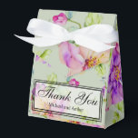 Caixinha De Lembrancinhas Elegante cor-de-rosa verde-aquarela floral Obrigad<br><div class="desc">Essa caixa de favor rosa romântica Obrigado é perfeita para qualquer casamento formal, botânico, floral, romântico, ao ar livre, rústico, vintage, boho ou jardim. É uma excelente escolha para qualquer evento de primavera, verão ou outono. Perfeito para eventos de primavera, verão, inverno ou outono. Para começar a alterar nomes e...</div>